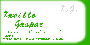 kamillo gaspar business card